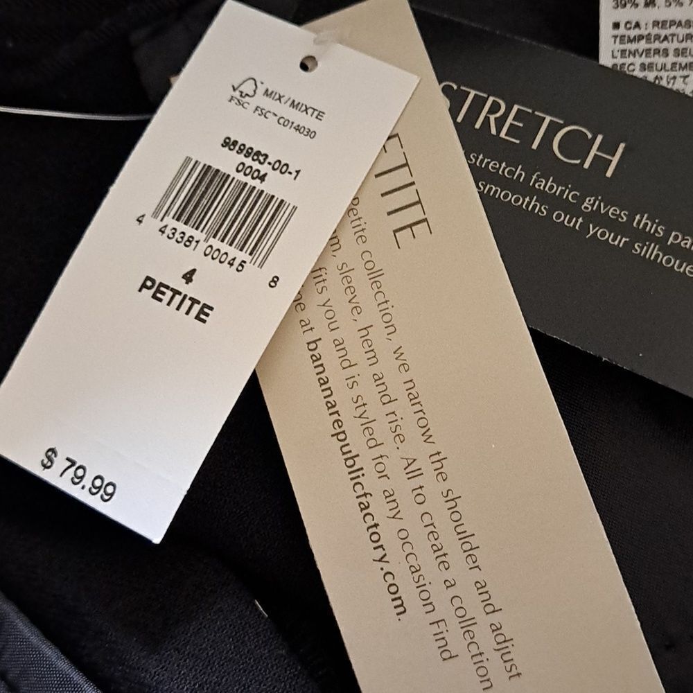 BANANA REPUBLIC Factory Sloan Pant,  Black, Size 4 Petite, NWT - Picture 8 of 8